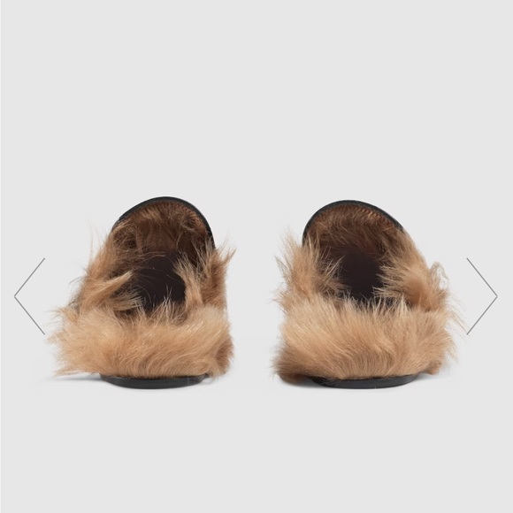 GUCCI Princetown horsebit-detailed shearling-lined leather slippers AUTHENTIC - Picture 2 of 12